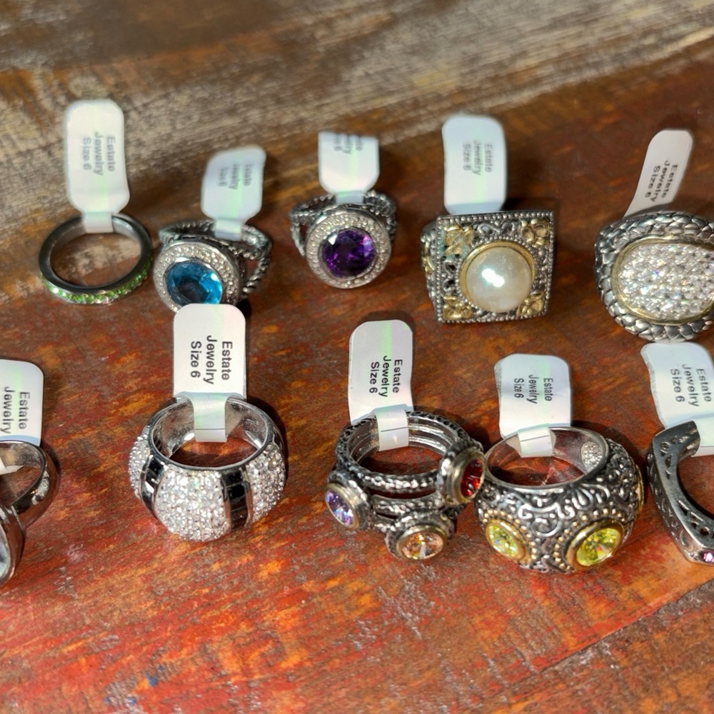 Elegant Silver and Gemstone Ring Set